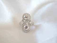 Vintage Sterling Silver 925 CZ Large Antique Style Ring Size 6
