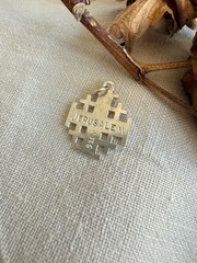 Vintage sterling silver pendant jerusalem cross
