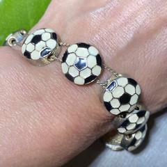 FIFA Soccer Ball Vintage Bracelet Sports Estate Jewelry Pre-Owned 7″ Foldover