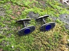 Silver cufflinks with hot enamel Made in the USSR Cufflinks 916 sterling silver