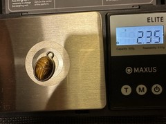 Vintage Carved Tigers Eye Scarab Pendant Charm