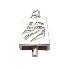 Vintage Sterling Silver US Ski Team Mini Cowbell Charm/Pendant