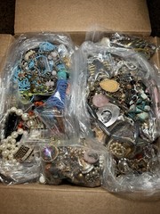 ~19 Lbs Lot ALL CRAFT Repair UNTESTED Junk Jewelry Pieces Parts Beads Earrings