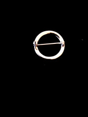 Vintage Sparkling Silvertone Rhinestone Open Circle Brooch Pin 1 in Wide!