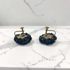 Vintage Black Sequin and Seed Bead Earrings