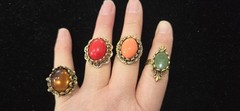 Vintage Mod Ring Lot Of 100. 23 Signed Kate Spade N.Y Avon Sterling Vendome