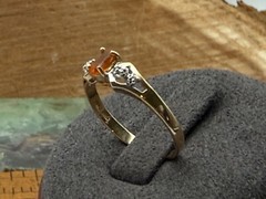10K Solid Yellow Gold Orange Tourmaline and Diamond Ring Size 6–580.25