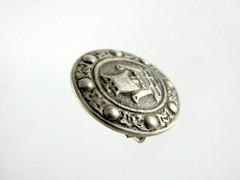 Antique Scotland Sterling Silver Boat Brooch Ship Pin 7.2g 7/8 Inch Diameter