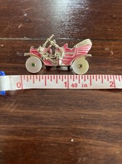 Red Painted Automobile Car Mother Of Pearl Wheels Broach Pin Back
