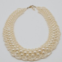 Faux Pearl Collar RBG Style Professional Old Style Elegance Necklace 18 Inch