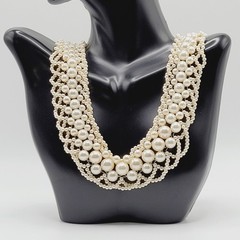 Faux Pearl Collar RBG Style Professional Old Style Elegance Necklace 18 Inch