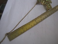 1990s BISOU BISOU Green Crystal Bib Necklace, 18″ w/ Pull, Compare @ $69 on Etsy