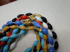 Vintage Glass Beaded Necklaces Made in India Lot of 12, Various Colors, Each 20″