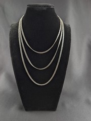 Milor Italy 925 Sterling Silver 52” 3.2mm Diamond-cut flat curb Necklace 29g