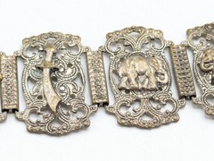 Vintage Souvenir De Maroc Brass Filigree Bracelet
