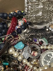HUGE 5 + Lbs Jewelry WEARABLE Lot Tangled Unsearched VINTAGE ESTATE TREASURE