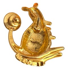Vintage Avon Kangaroo & Joey Brooch Gold Tone Rhinestone Eyes Figural Animal Pin