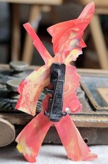 Vintage Plastic Novelty Pin Marching Soldier 1940s 1950s