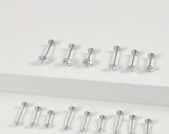 18g tiny dainty diamond 2/3/4mm internally threaded Labret Cartilage Studs