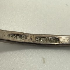 Vintage Mexico LMA 925 Sterling Silver Brass Clasp Closure Bangle Bracelet sz 7