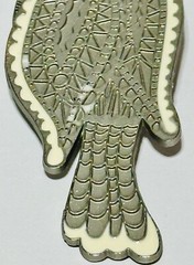 Vintage Neiman Marcus Silver Tone White Enameled Bird Scarf Clip 3.5 In