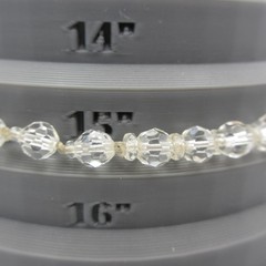 Vintage Glass Bead Necklace Graduated Faceted Crystal Choker 15 Inch