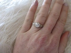Art Deco Round Cut Lab Created Diamond 14K White Gold Finish Gift wedding Ring