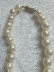Vintage Faux Pearl Knotted Necklace 16 Inches. As Pictured -VM162