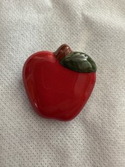 Vintage Flying Colors Ceramic Painted Red Apple Pin – RARE