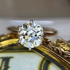 Antique Natural GIA 2.48 K VS2 Antique Old Mine Cut Diamond Engagement Ring