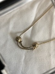 Vintage 1980s Adjustable Slide Ball Gold Chain Necklace