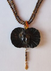 Antique Buffalo Horn Elizabethan Collared Lady & Tiger’s Eye Choker/Necklace