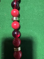 Vintage Red Gold Bead Necklace