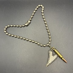Vintage Broken Heart & Bullet Charms, Oversized Vtg Ball Chain Necklace, Custom
