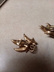 Vintage Brown Mode Art Brand Enamel Leaf Clip On Earrings