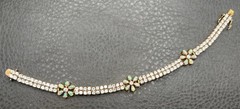 VTG Vermeil Sterling Silver 925 Opal & CZ Tennis Flower Boho Bracelet Floral 8”