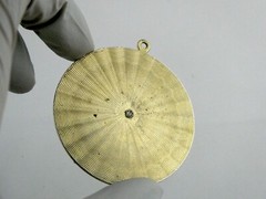 Vintage Edlee Gold and Gray Tone Gemini Medallion Pendant NEEDS BAIL AS IS 53.1g