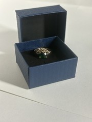 Vintage Green Cubic Zirconia Ring Gold Plated Womens Size 6.5