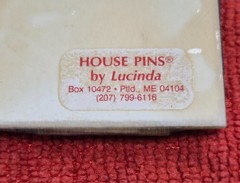 Vintage House Pins by Lucinda Green & Black Home Flower in The Sky Pin / Brooch