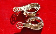14k yellow gold earring jackets 0.42ct diamond vintage handmade 4.6gr N2864