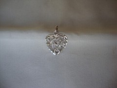 VINTAGE VALENTINE’S DAY HEARTS ON HEART W/SPARKLY DIAMOND CUT SILVER 925 PENDANT