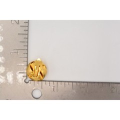 Vintage Knot Clip On Earrings Brushed Gold Linked Yellow Chunky NOS 1980s BinA1
