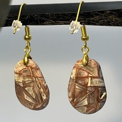 Brecciated Mexican Crazy Lace Jasper Earrings Gold French Wire Natural Gemstone