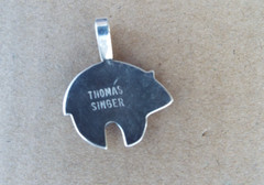 Vintage Native American Thomas Singer Sterling Silver Bear Pendant, Navajo