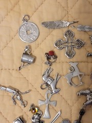 sterling silver charms lot used . 100 Grams .