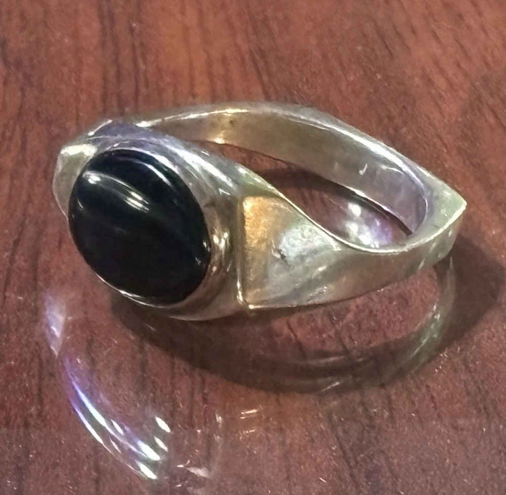 Vintage Bill Fretz STERLING & Onyx Men’s Ring Size 11.25 Modernist / Unisex