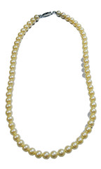 VTG SIGNED JAPAN 16.5 CHOKER silver tone metal cream faux pearl strand Necklace