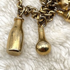 Vintage Charm Necklace Matte Gold Tone 14″