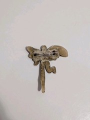 Vtg Brass Tone Fairy Angel W/ Heart Pin Brooch Mystical Pixy Unmarked