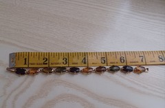 Vintage Gold Tone Monet Multi Gem Cocktail Bracelet 7″